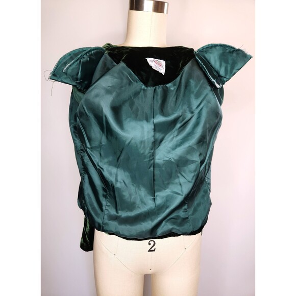 LANZ Green VELVET Blazer Jacket Bodice - Cropped - LARP Victorian Edwardian Xs - Picture 8 of 8